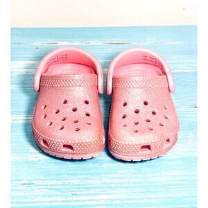Pink Glitter Classic Clog Toddler Crocs Size 4
